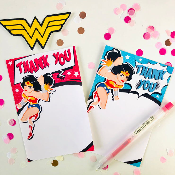Wonder Woman Thank You Cards (FREE)