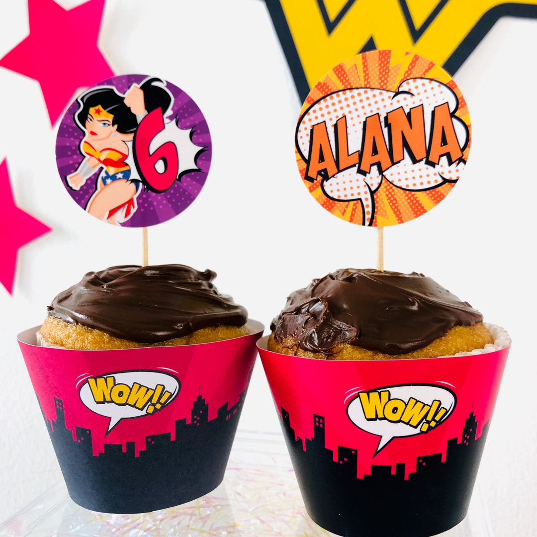 Wonder Woman Themed Cupcake Topper