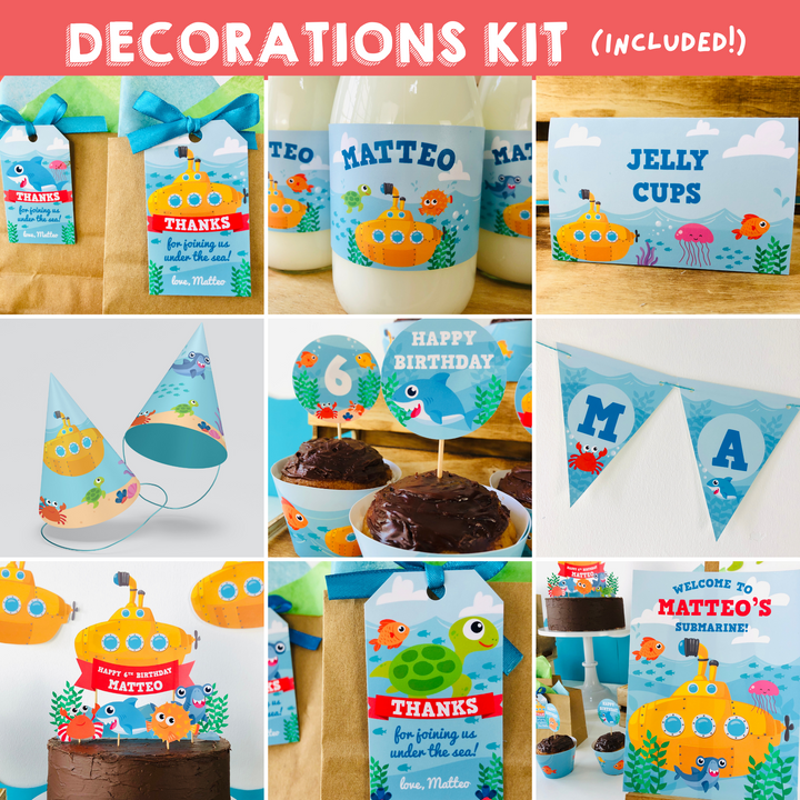 Yellow Submarine Decoration Kit