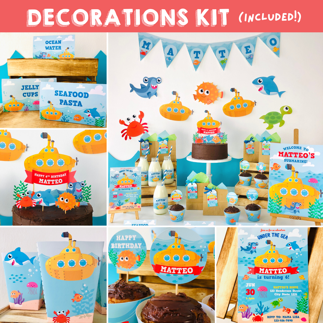 Yellow Submarine Decorations Kit