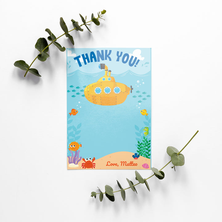 Yellow Submarine Thank You Card