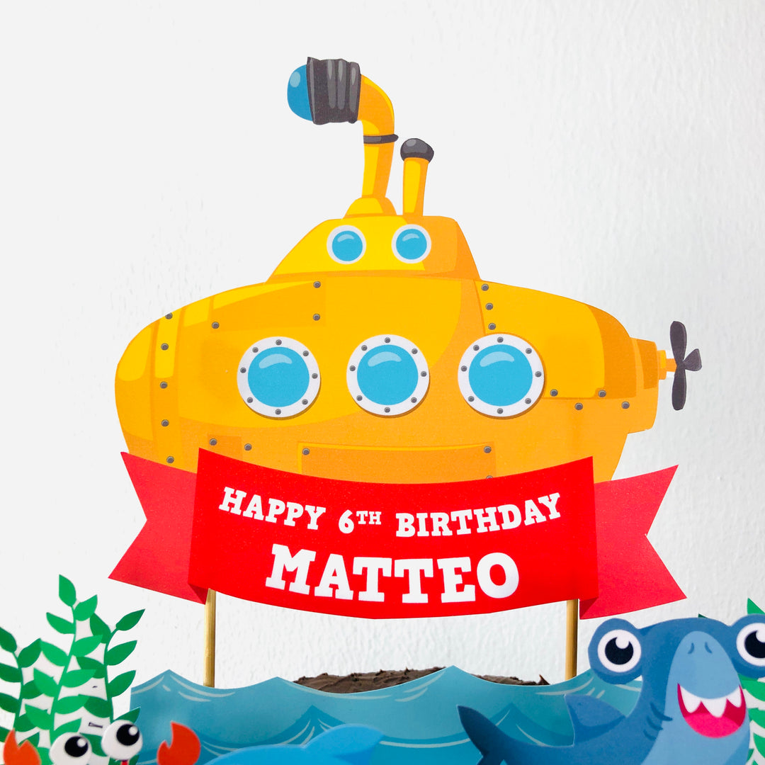 Yellow Submarine Cake Topper